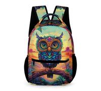 WECECE Mochila Escolar Búho Estudiantes 8-12 Años Mochila Pájaro Curso 3-6 y 1º ESO Chicos Chicas Bolsa Escolar Resistente 43x32x15 cm para Secundaria Vuelta al Cole Libros y Cuadernos
