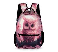 WECECE Mochila Escolar Búho Flores Patrón Chicas 8-12 Años Bolsa de Escuela Rosa Pájaro Curso 3-6 y 1º ESO Chicos Backpack Grande 43x32x15 cm para Viaje y Colegio