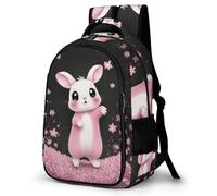 WECECE Mochila Escolar Bunny Niño Adolescente, Mochila Animal Conejo Colegio Grand Capacidad para Niña Juveniles Chico 8 a 14 Años