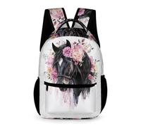 WECECE Mochila Escolar Caballo Niños Niñas 10-13 Años Mochila Animal Caballo Curso 5-6 y 1º-2º ESO Escolares Bolsa Escolar Uso Diario 43x32x15 cm Secundaria Tiempo Libre
