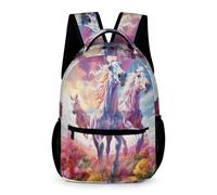 WECECE Mochila Escolar Caballos Chicos Chicas 8-12 Años Mochila de Animal Tema Curso 3-6 y 1º ESO Estudiantes Daypack Impermeable 43x32x15 cm para Secundaria Viaje Estudio