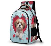 WECECE Mochila Escolar Cachorro Bonito para Niños Ligera Mochilas De Love Corazón Motif Escuela Secundaria con Gran Capacidad Elegante Mochila Juvenil para Viajes Bolsa De Escuela Informal