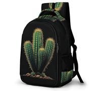 WECECE Mochila Escolar Cactus Niña 10 Años Mochila Primaria Diseño de Plantas Cactus Niño Escolares Backpack para Estudiantes Moderna Resistente Cómoda Colegio Excursión Regalo