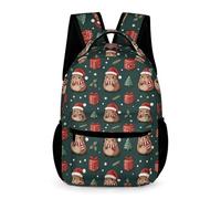 WECECE Mochila Escolar Capibara Estudiantes Chicos Curso 2-5 Bolsa Colegio Tema Navidad 4-6 Curso Chicas 7-13 Años School Bag para Libros Cuadernos Cosas de Colegio Botella Regalo Cumpleaños