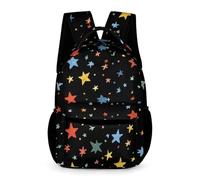 WECECE Mochila Escolar Cartoon Disperso Estrella Niño Niña 10 Años Bolsa Escolar Estrellas Curso 5 Estudiantes Mochila Ligera 43x32x15 cm para Regalo Colegio
