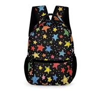 WECECE Mochila Escolar Colorido Estrellas Niña Niño 6-9 Años Bolsa de Escuela Estrellas Curso 1-4 Escolares Backpack Formato Grande 43x32x15 cm para Regalo Colegio