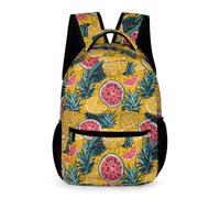 WECECE Mochila Escolar Colorido Frutas Estudiantes 7-10 Años Bolsa Escolar Fruta Patrón Curso 2-5 Chicos Chicas Mochila Resistente 43x32x15 cm para Viaje y Colegio