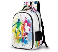 WECECE Mochila Escolar Colorido Fútbol Niño Adolescente, Mochila Fútbol Colegio Grand Capacidad para Niña Juveniles Chico 8 a 14 Años
