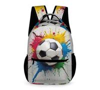 WECECE Mochila Escolar Colorido Fútbol Niños Niñas 10-13 Años Mochila Fútbol Curso 5-6 y 1º-2º ESO Escolares Bolsa Escolar Uso Diario 43x32x15 cm Secundaria Tiempo Libre