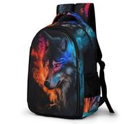 WECECE Mochila Escolar Cool Wolves Niño Niña, Mochila Animal Lobo Colegio Grand Capacidad para Juveniles Chico 10 a 13 Años, Mochilas para Portátil