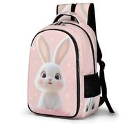 WECECE Mochila Escolar Cute Bunny Niños, Mochila Animal Conejo para Niño De 6 a 12 Años, Mochilas para 1º a 5º Grado De La Escuela