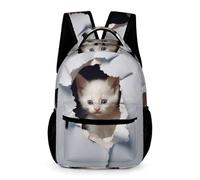WECECE Mochila Escolar De Gato 16 Pulgadas Para Niños Y Niñas, Mochila Gatito 3D Deportiva Casual, Mochilas De Día Para Primaria