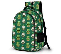 WECECE Mochila Escolar Día de San Patricio Niño Adolescente, Mochila Green Colegio Grand Capacidad para Niña Juveniles Chico 8 a 14 Años