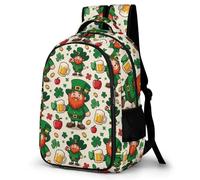 WECECE Mochila Escolar Día de San Patricio Niños - Mochila Primaria y ESO para Chicas 7-13 Años, Mochilas Escolares Hojas de Trébol Ligero para Colegio