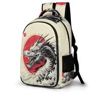 WECECE Mochila Escolar Diseño de Dragón Niño Primaria Mochila Infantil Estilo de Chino Niña 6-10 Años Mochilas Escolares Gran Capacidad, Backpack Colegio Paseo y Excursión