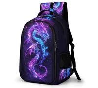 WECECE Mochila Escolar Diseño de Dragón Niño Primaria Mochila Infantil Estilo de Chino Niña 6-10 Años Mochilas Escolares Gran Capacidad, Backpack Colegio Paseo y Excursión