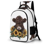 WECECE Mochila Escolar Diseño de Ganado Chicos 14 Años Mochila Vaca Highland Estudiantes Instituto School Bag, Ligera Moderna Duradera Secundaria Uso Diario Viaje Regalo Diario
