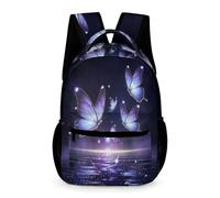 WECECE Mochila Escolar Diseño de Mariposa Niños y Niñas 12 Años Bolsa Colegio Mariposas 1-3 Curso Curso 1-4 Bolsa de Escuela Correas Ajustables Libros Cuadernos Botella Regalo Cumpleaños