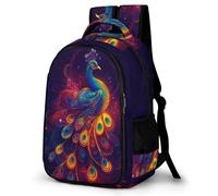 WECECE Mochila Escolar Diseño de Pavo Real Niña 8-12 Años Mochila Infantil Animal Niño Escolares Backpack para Estudiantes Ligera Impermeable Moderna Colegio Viaje Uso Diario
