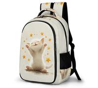 WECECE Mochila Escolar Divertido Gato Niño 8-11 Años Bolsa Escolar Animal Gatito Niña Escolares Curso 4-6 Mochila Colegio para Estudiantes, Daypack Grande Ajustable para Viaje y Ocio