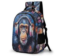 WECECE Mochila Escolar Divertido Mono Niño Primaria Mochila Infantil Motivo de Animal Niña 6-10 Años Mochilas Escolares Ligeras Duraderas, Daypack Colegio Paseo y Excursión