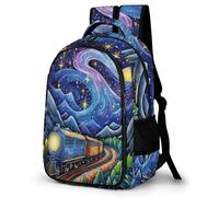 WECECE Mochila Escolar Dream Tren Niño 6-9 Años Bolsa Escolar Ferrocarril Tren Niña Colegio Curso 3-5 Mochila Colegio para Estudiantes, Bookbag Ligera Resistente para Clases y Actividades