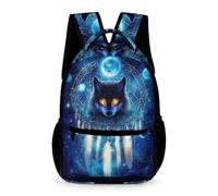 WECECE Mochila Escolar Dreamcatcher Lobo Niña Escolar Primaria Mochila Colegio Lobos 2-4 Curso Niño 13 Años School Bag Bolsillo Frontal Práctico Libros Objetos Pequeños Outdoor Tiempo Libre