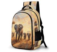 WECECE Mochila Escolar Elefantes Pattern Niños - Mochila Primaria y ESO para Chicas 7-13 Años, Mochilas Escolares Animal Africano Ligero para Colegio