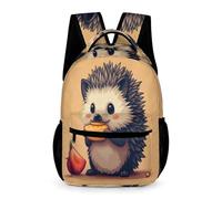 WECECE Mochila Escolar Erizo Niños Niñas 9-13 Años Mochila de Lindo Animal Curso 4-6 y 1º-2º ESO Escolares Daypack Uso Diario 43x32x15 cm para Secundaria Actividades Diarias