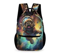 WECECE Mochila Escolar Espacio Perro Niña Niño 6-8 Años Mochila Lindo Cachorro Curso 1-3 Escolares Bolsa Escolar Formato Grande 43x32x15 cm Primaria Vuelta al Cole