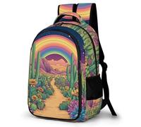 WECECE Mochila Escolar Estampado Cactus Niño 7-11 Años Bolsa Escolar Tema Planta Niña Primaria 2º-4º Mochila Colegio para Estudiantes, Bookbag Grande Ajustable para Colegio y Excursión