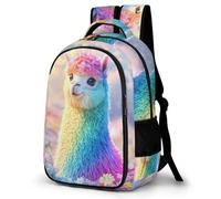 WECECE Mochila Escolar Estampado de Alpaca Niño Primaria Mochila Infantil Animal Llama Niña 6-10 Años Mochilas Escolares Ligeras Duraderas, Daypack Colegio Paseo y Excursión