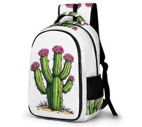 WECECE Mochila Escolar Estampado de Cactus Chica 11-15 Años Mochila de Motivo Plantas Cactus Niño Secundaria Bookbag, Cómoda Duradera Moderna Vuelta al Cole Actividades Escolares