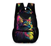 WECECE Mochila Escolar Estampado de Gatito 1-3 Curso Niños y Niñas Mochila Motivo Animal Gato Motivo 6-12 Años Daypack Libros Botella Paraguas Colegio Viaje Uso Diario