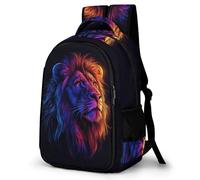 WECECE Mochila Escolar Estampado de León Niño Primaria Mochila Infantil Patrón de Animal Niña 6-10 Años Mochilas Escolares Ligera, Book Bag para Instituto Viaje y Uso Diario