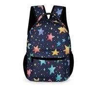 WECECE Mochila Escolar Estrellas Patrón Niño Niña 9 Años Bolsa de Escuela Five-Pointed Estrella Curso 4 Estudiantes Backpack Ligera 43x32x15 cm para Salida