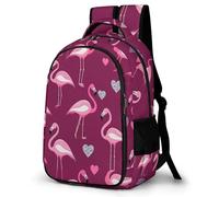 WECECE Mochila Escolar Flamenco Rosa Niño Adolescente, Mochila Diseño de Pájaros Colegio Grand Capacidad para Niña Juveniles Chico 8 A 14 Años