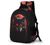 WECECE Mochila Escolar Full-Moon Wolves Niño Niña, Mochila Cool Lobo Colegio Grand Capacidad para Juveniles Chico 10 a 13 Años, Mochilas para Portátil