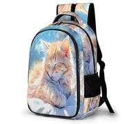 WECECE Mochila Escolar Gato Chicas 7-11 Años Mochila Escolar Animal Gatito Chicos 5º-6º Curso Mochila Infantil Impermeable, School Bag para Vuelta al Cole Viaje y Actividades