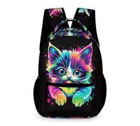 WECECE Mochila Escolar Gato Motivo Niños Niñas 9-13 Años Mochila Animal Gatito Curso 4-6 y 1º-2º ESO Escolares Bolsa Escolar Uso Diario 43x32x15 cm Secundaria Excursión
