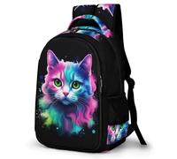WECECE Mochila Escolar Gato Niño Adolescente, Mochila Kitten Colegio Grand Capacidad para Niña Juveniles Chico 8 a 14 Años