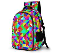 WECECE Mochila Escolar Geometric Shapes Niña Niños, Mochila Infantil Ligera para Chicas 8 a 14 Años, Mochilas Kawaii Escolares con Colorido, Ideal para Colegio y Viajes