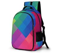 WECECE Mochila Escolar Geometric Shapes Niño Niña, Mochila 3D Colorido Colegio Grand Capacidad para Juveniles Chico 10 a 13 Años, Mochilas para Portátil