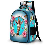 WECECE Mochila Escolar Giraffe Adolescente para Chicos Chicas, Mochila Casual 5º a 9º Grado con Animal Giraffe, School Bas para Escuela Outdoor Viaje