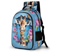 WECECE Mochila Escolar Giraffe Niño Adolescente Ligera, Mochila con Animal para 7 a 11 Años, Mochilas Escolares para Viagem & Senderismo
