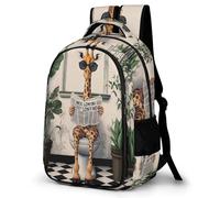 WECECE Mochila Escolar Giraffe Niño Niña, Mochila Animal Divertido Colegio Grand Capacidad para Juveniles Chico 10 a 13 Años, Mochilas para Portátil