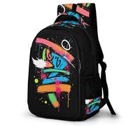 WECECE Mochila Escolar Graffiti Niño Adolescente Ligera, Mochila con Colorido Pattern para 7 a 11 Años, Mochilas Escolares para Viagem & Senderismo