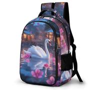 WECECE Mochila Escolar Grande para Niño 8-12 Años Beautiful Swan Mochila Colegio Niña Swan Motif para Primaria y ESO Mochilas Escolares Casual Portátil