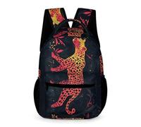 WECECE Mochila Escolar Guepardo Patrón Niño Niña 10 Años Mochila de Leopardo Animal Curso 5 Estudiantes Daypack Ligera 43x32x15 cm para Primaria Vuelta al Cole