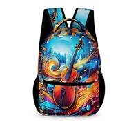 WECECE Mochila Escolar Guitarra Chicas 10-13 Años Mochila de Música Aficionado Curso 5-6 y 1º-2º ESO Chicos Daypack Grande 43x32x15 cm para Secundaria Regalo Colegio